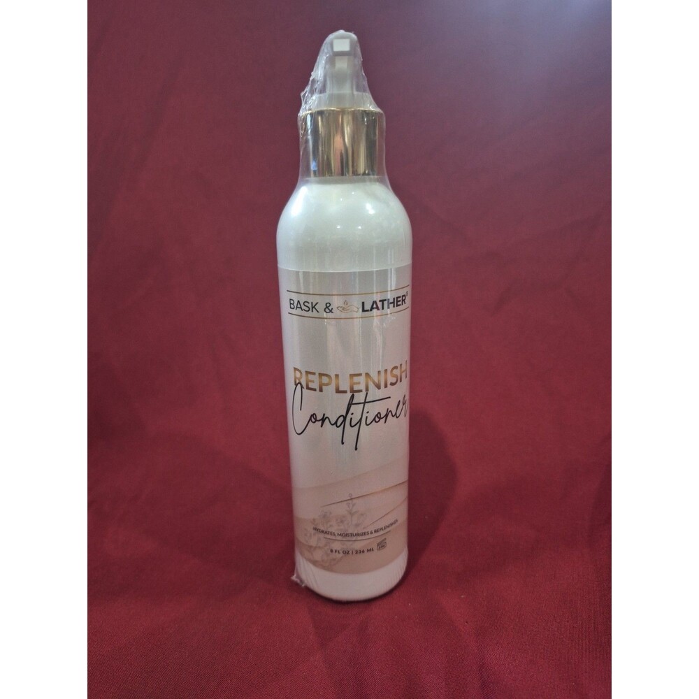 New Bask & Lather Replenish Hair Conditioner 8 fl oz Sealed Shrink Wrapped